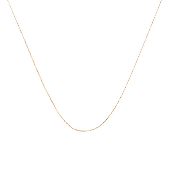 Solid 10K Rose Gold 0.5mm Rope Chain Necklace - Picture 7 of 7